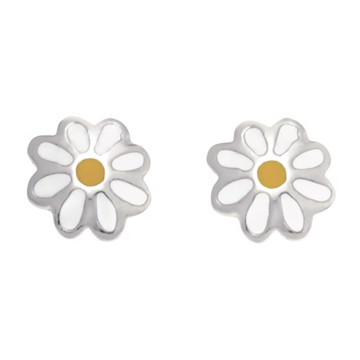 Billede af Sølv øreringe med daisy blomster**
